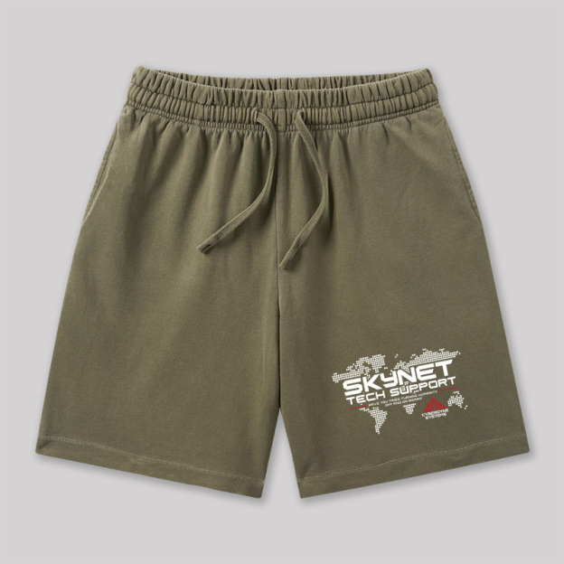 Skynet Tech Support Geeky Washed Shorts