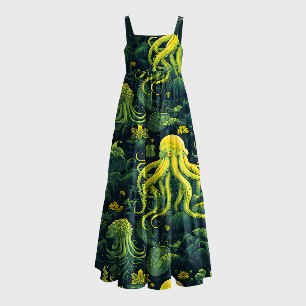 Cthulhu Geek Tiered Cami Maxi Dress