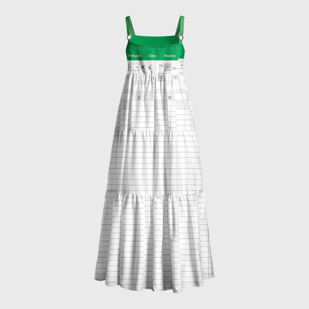 Excel Funny Work Geek Tiered Cami Maxi Dress