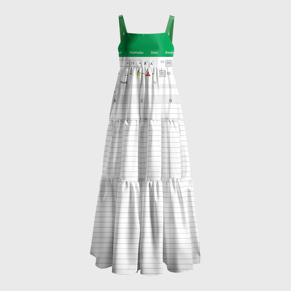 Excel Funny Work Geek Tiered Cami Maxi Dress