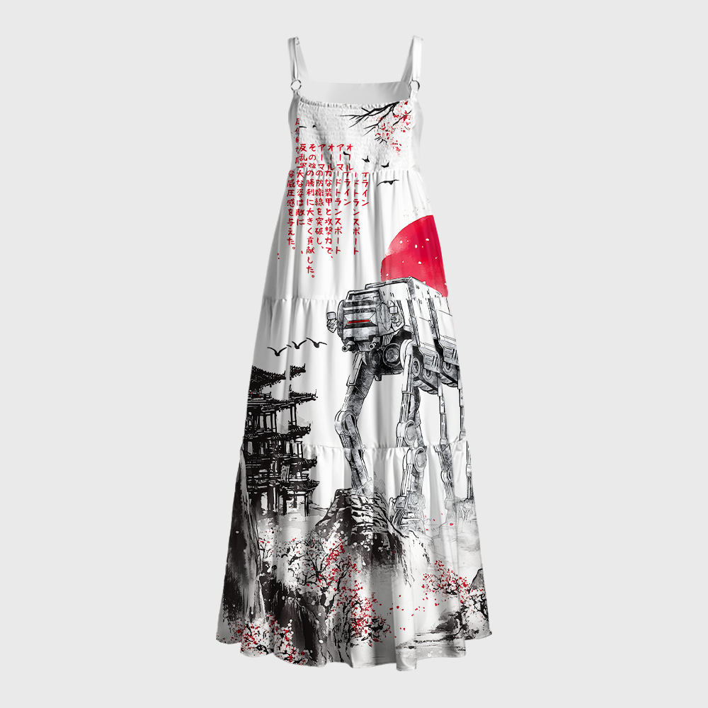 Ink Walker Geek Tiered Cami Maxi Dress