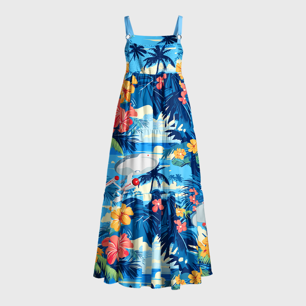 Scifi Spacecraft Geek Tiered Cami Maxi Dress