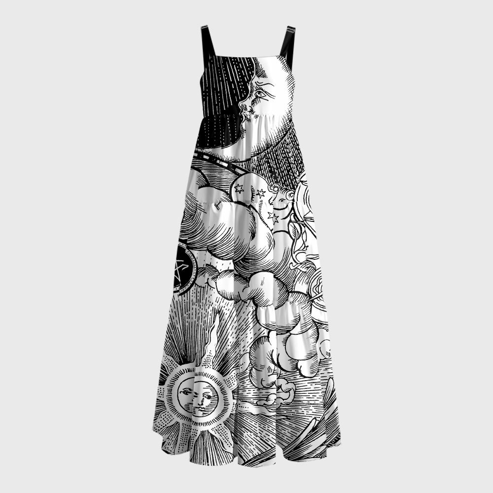2001 Science Geek Tiered Cami Maxi Dress