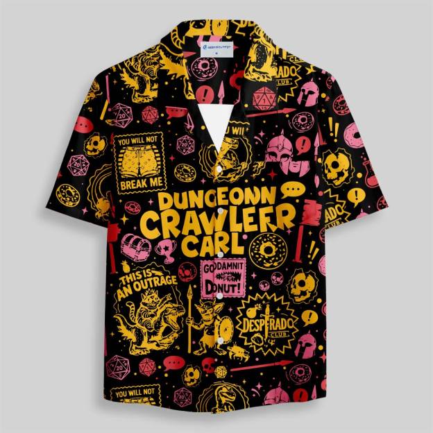 Dungeon Crawler Chaos Button Up Pocket Shirt