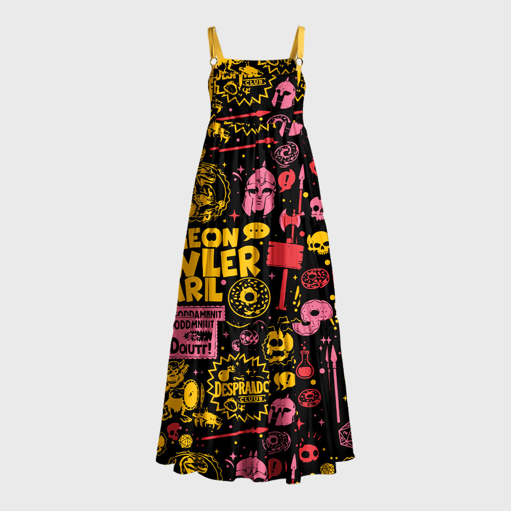 Dungeon Crawler Chaos Geek Tiered Cami Maxi Dress