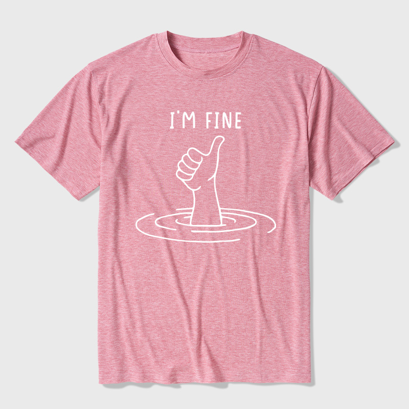I'm Fine Like Hand Thumbs Up On Water Surface Ultra Soft Heather Tee