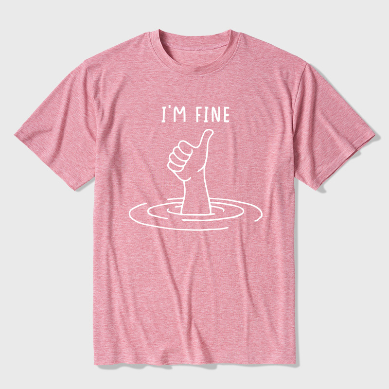 I'm Fine Like Hand Thumbs Up On Water Surface Ultra Soft Heather Tee
