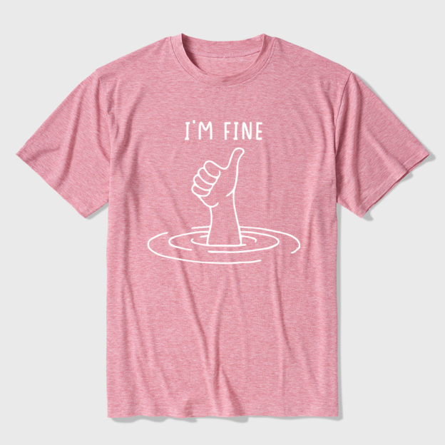 I'm Fine Like Hand Thumbs Up On Water Surface Ultra Soft Heather Tee