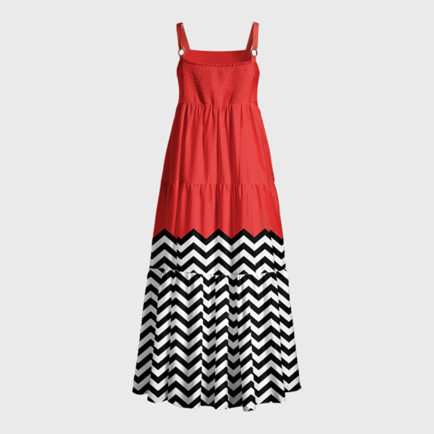 Twin Peaks Geek Tiered Cami Maxi Dress