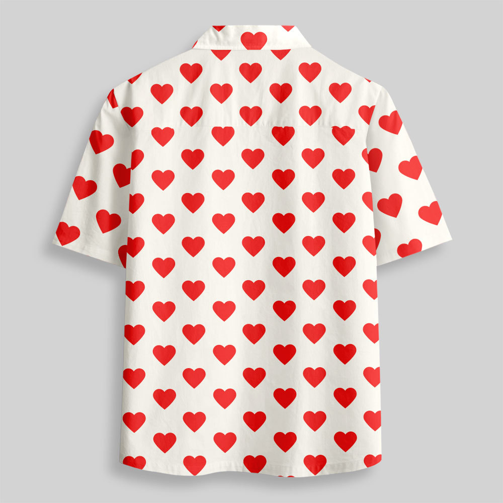 He’s Wearing Hearts Button Up Pocket Shirt