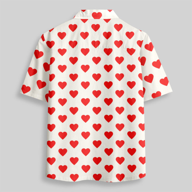 He’s Wearing Hearts Button Up Pocket Shirt