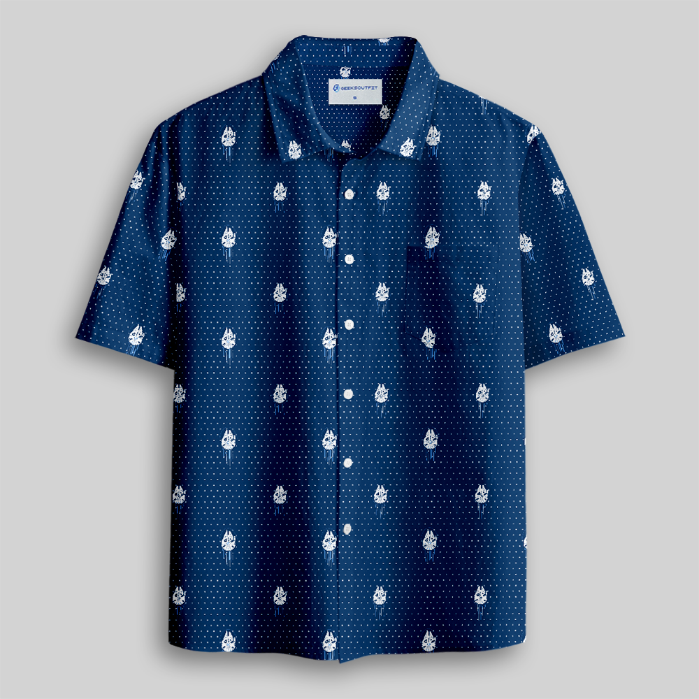 Space Traveler Polka Dot Button Up Pocket Shirt