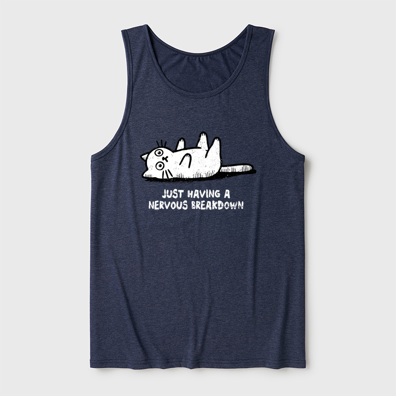 Nervous Breakdown Cat Ultra Soft Heather Tank