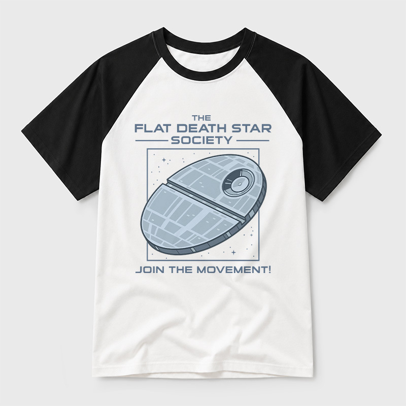 The Flat Death Star Society Geek Retro Raglan T-Shirt