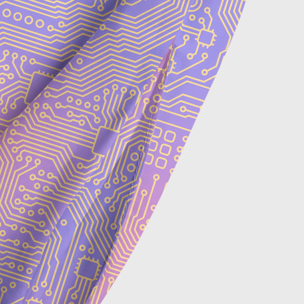 Computer Circuit Board Purple Geek Tiered Cami Maxi Dress