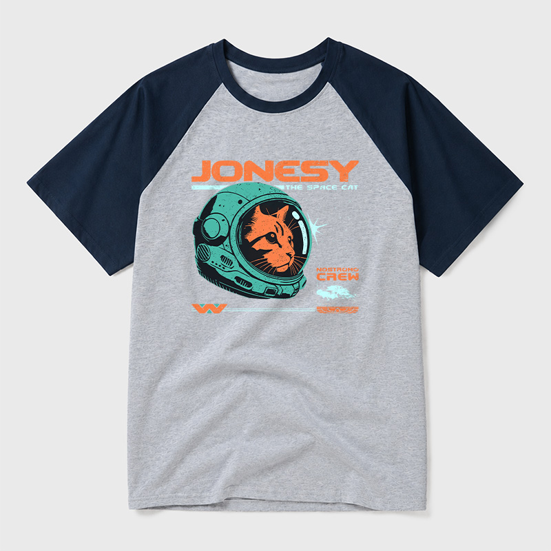 Jonesy The Space Cat Geek Retro Raglan T-Shirt