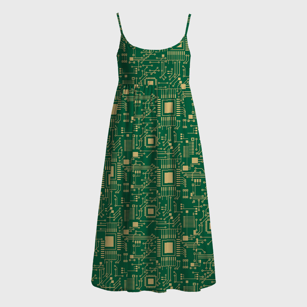 Technology Sense Circuit Board Geek A-Line Cami Dress