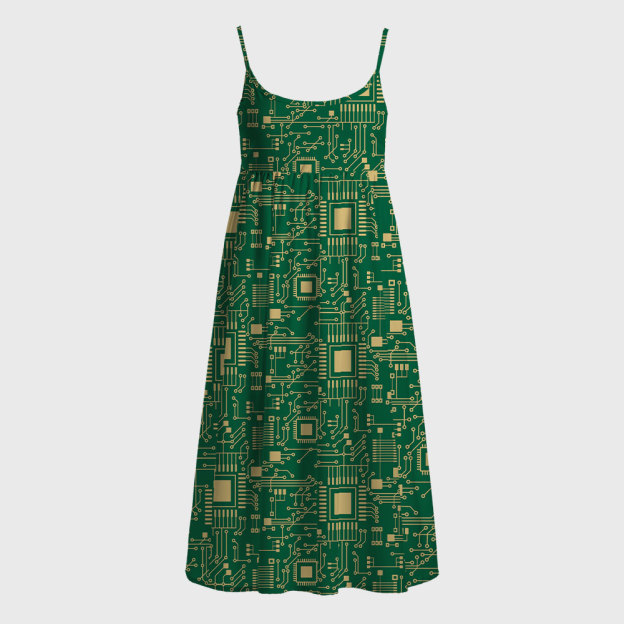 Technology Sense Circuit Board Geek A-Line Cami Dress