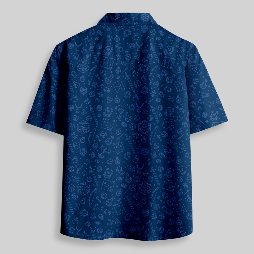 Midnight Quest Blueprint Button Up Pocket Shirt