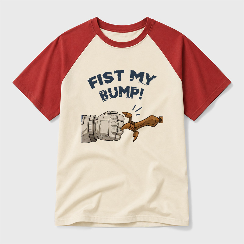 Fist My Bump Funny Geek Retro Raglan T-Shirt