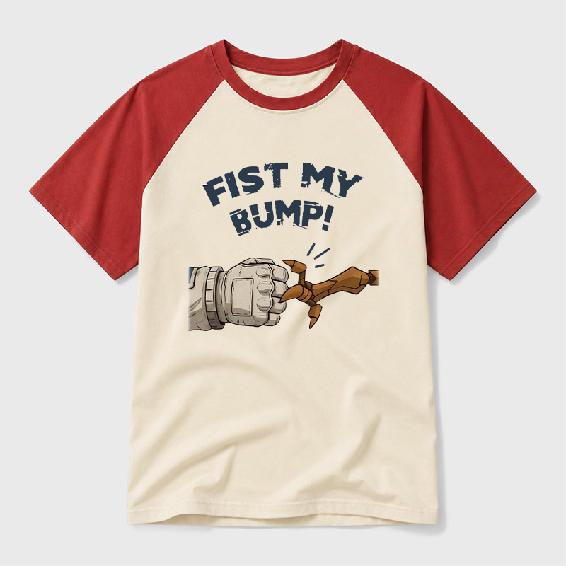 Fist My Bump Funny Geek Retro Raglan T-Shirt
