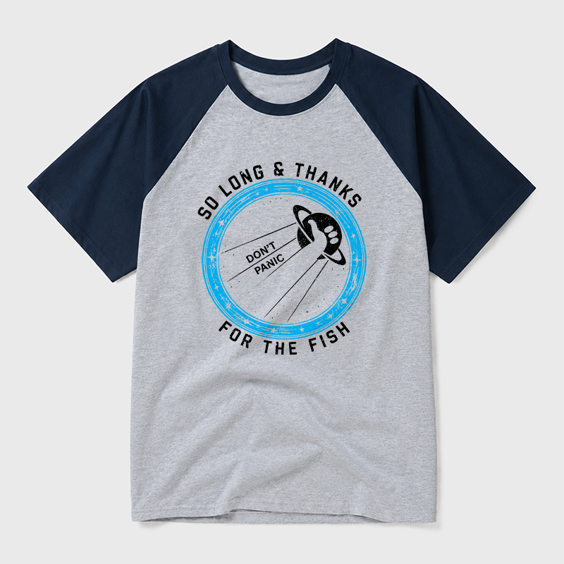 So Long Thanks For The Fish Geek Retro Raglan T-Shirt