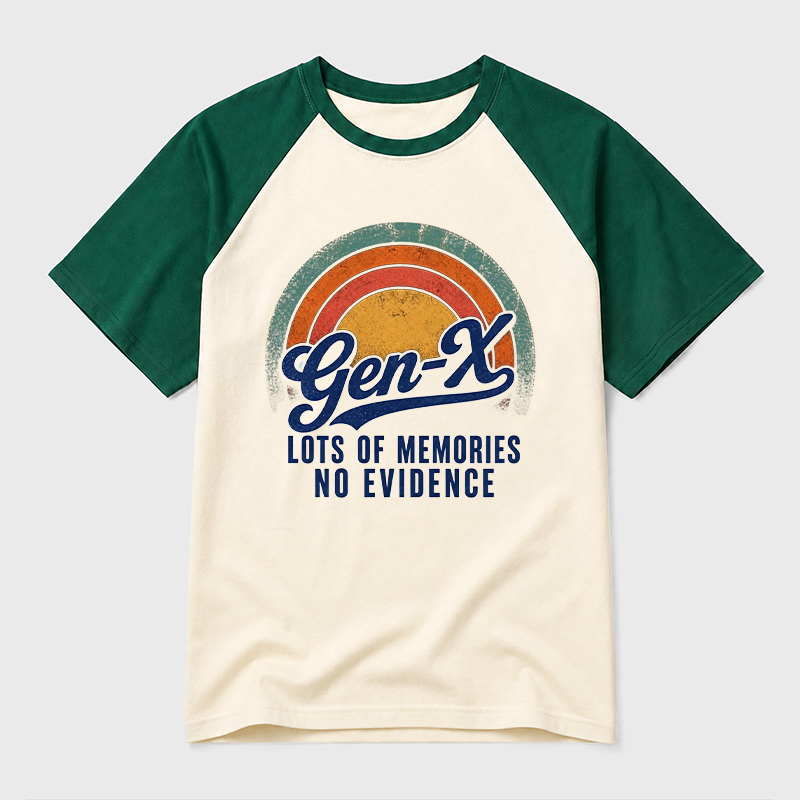 Lots Of Memories No Evidence Geek Retro Raglan T-Shirt