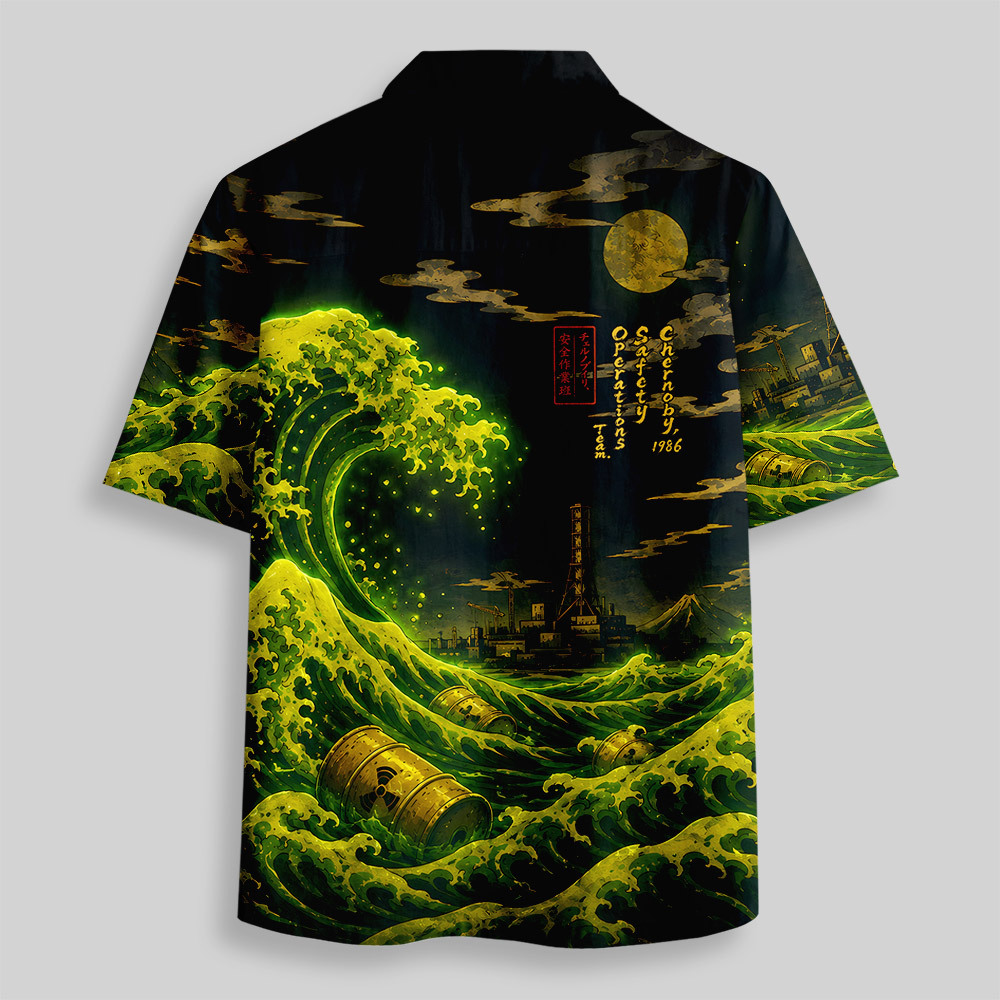 Radioactive Wave Safety Team Button Up Pocket Shirt