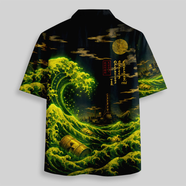 Radioactive Wave Safety Team Button Up Pocket Shirt