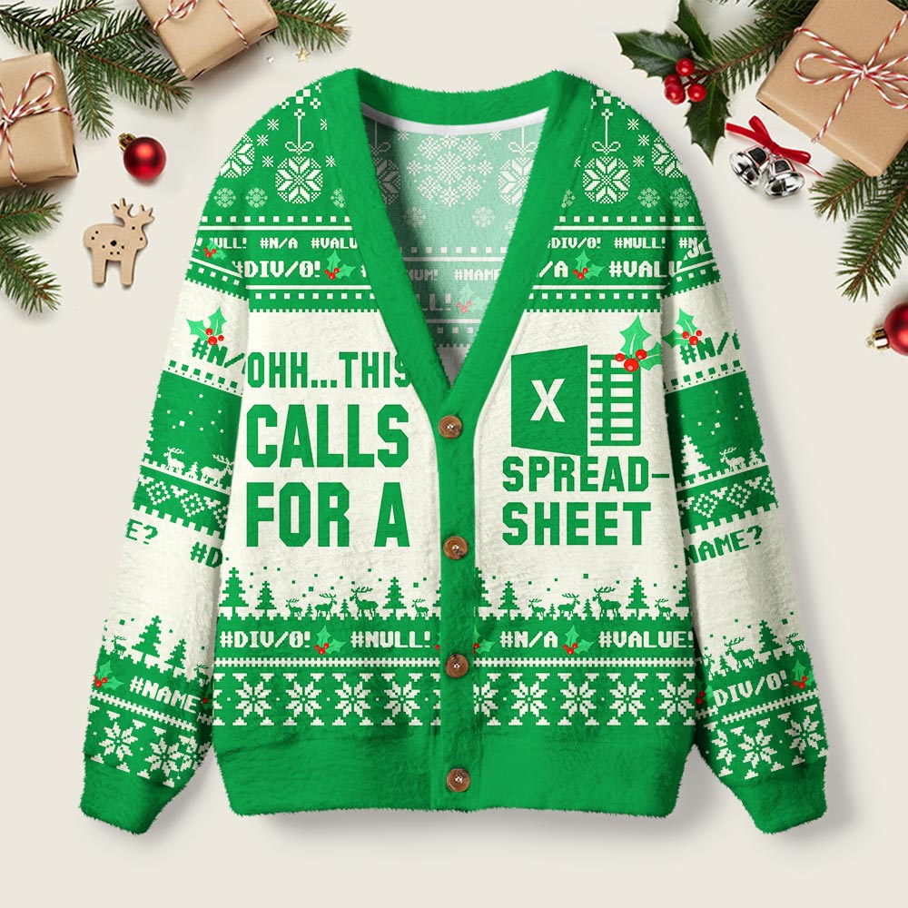 Ohh This Calls for a Spreadsheet Geek Ugly Cardigan Sweaters