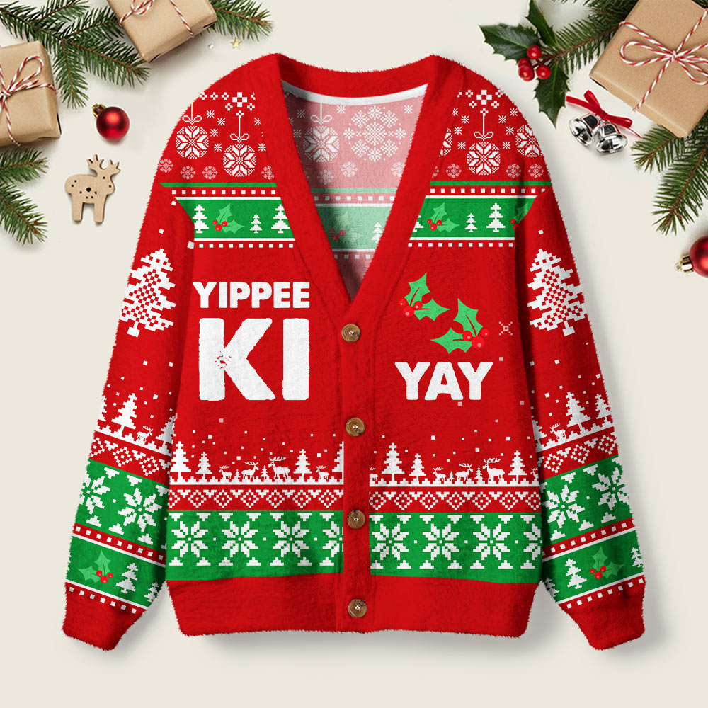 Yippee Ki Yay Geek Ugly Cardigan Sweaters