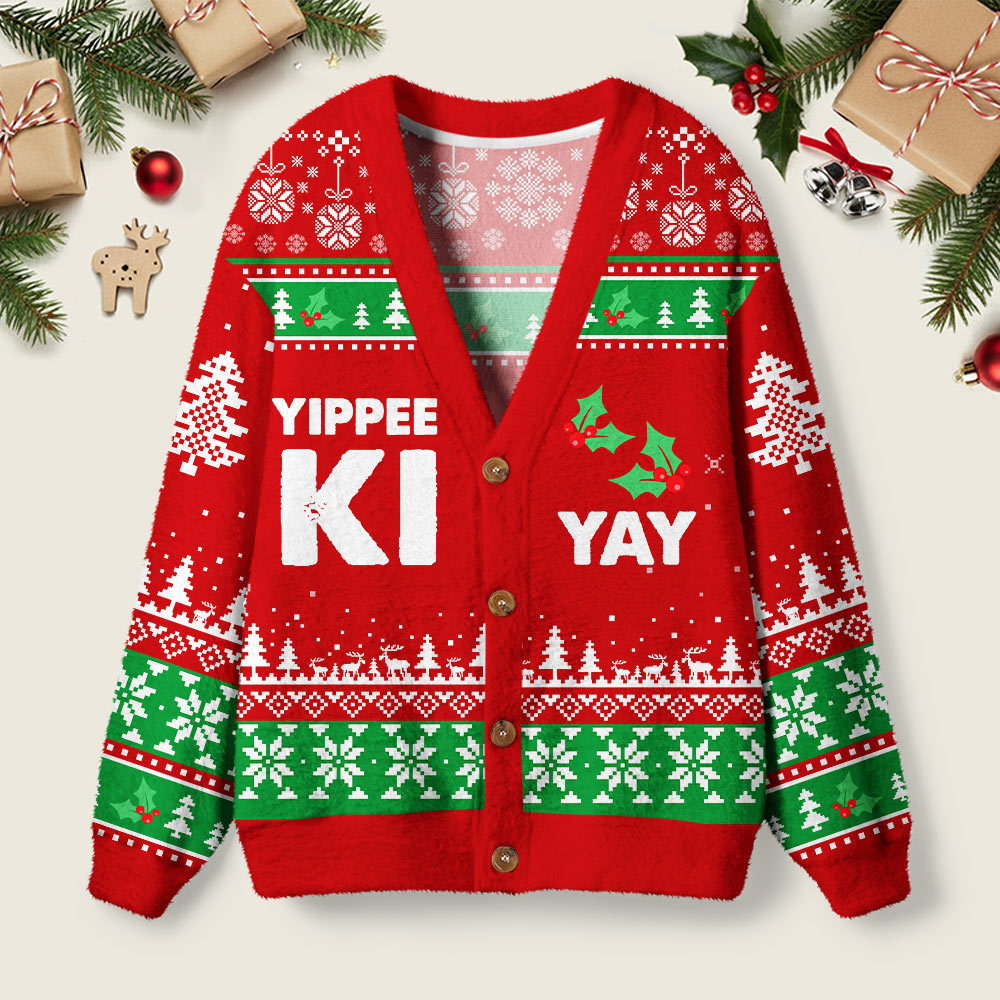 Geeksoutfit Yippee Ki Yay Geek Ugly Cardigan Sweaters  for Sale