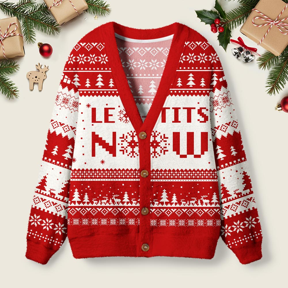 Le Tits Now Geek Ugly Cardigan Sweaters