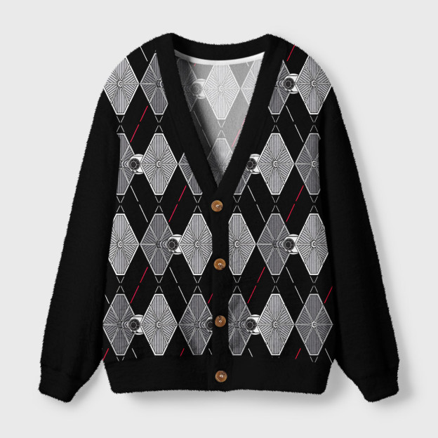 Tie Spaceship Geek Ugly Cardigan Sweaters