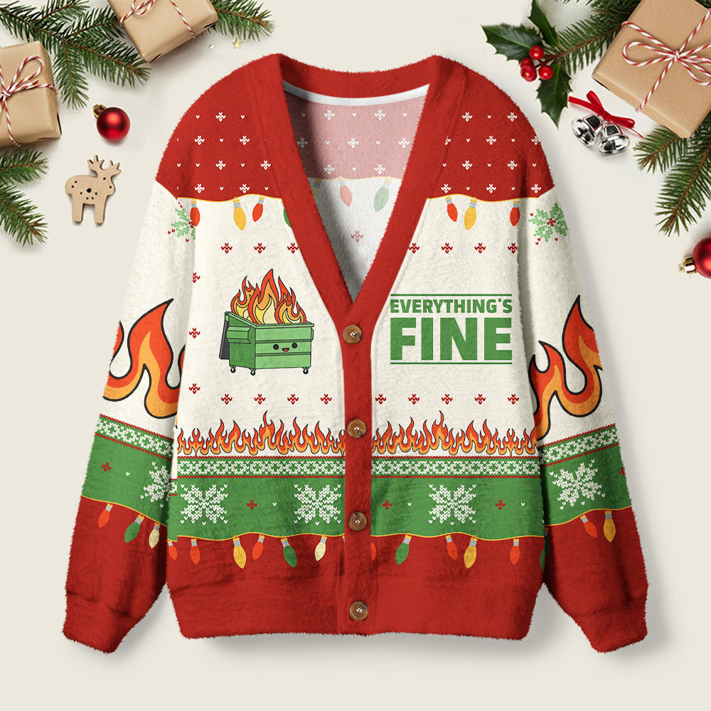 Geeksoutfit Everything is Fine Christmas Geek Ugly Cardigan Sweaters  for Sale
