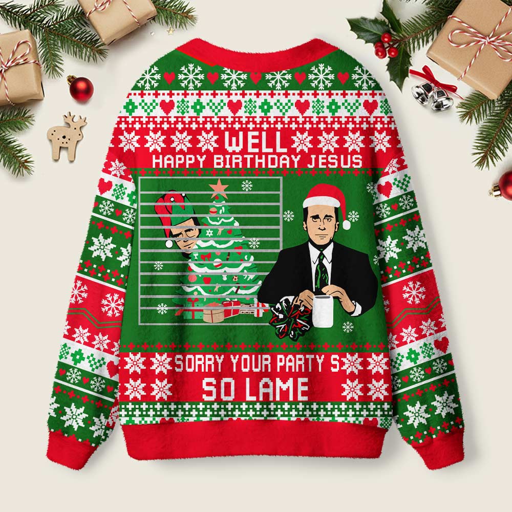 Happy Birthday Jesus Geek Ugly Cardigan Sweaters