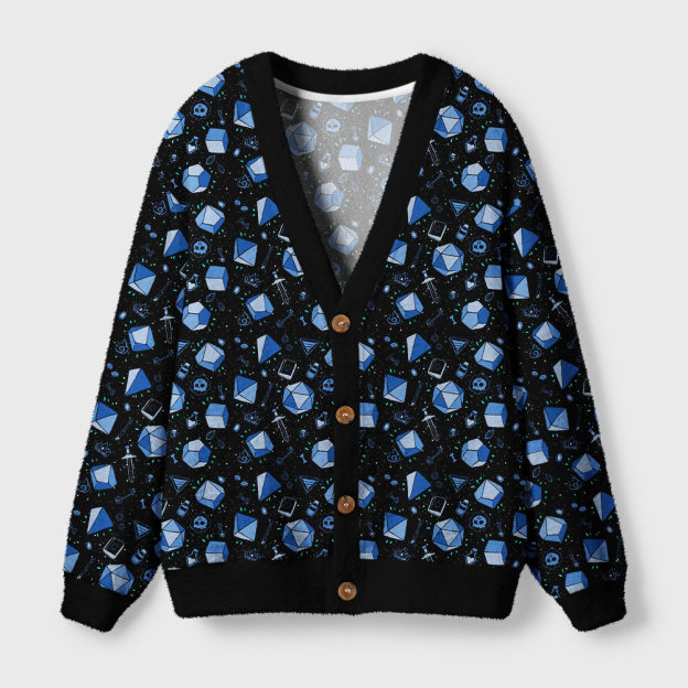Scifi Dice And Death Geek Ugly Cardigan Sweaters