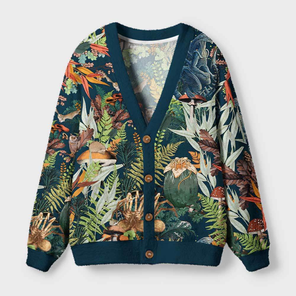 Geeksoutfit Jungle Alien Geek Ugly Cardigan Sweaters  for Sale