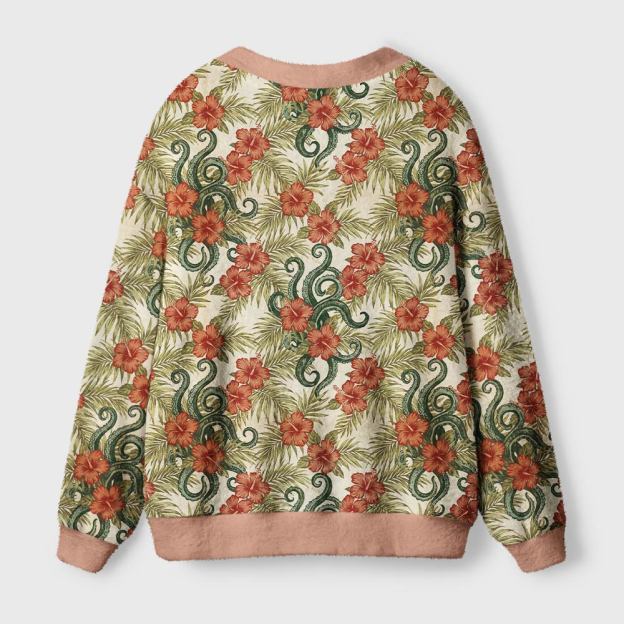 Tropical Snake Geek Ugly Cardigan Sweaters