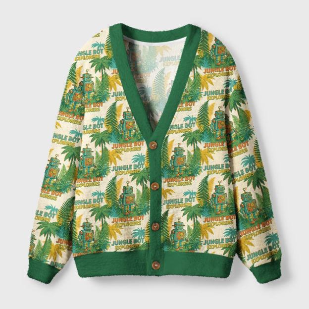 Jungle Bot Geek Ugly Cardigan Sweaters