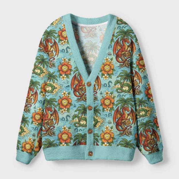 Tropic Dragon Geek Ugly Cardigan Sweaters