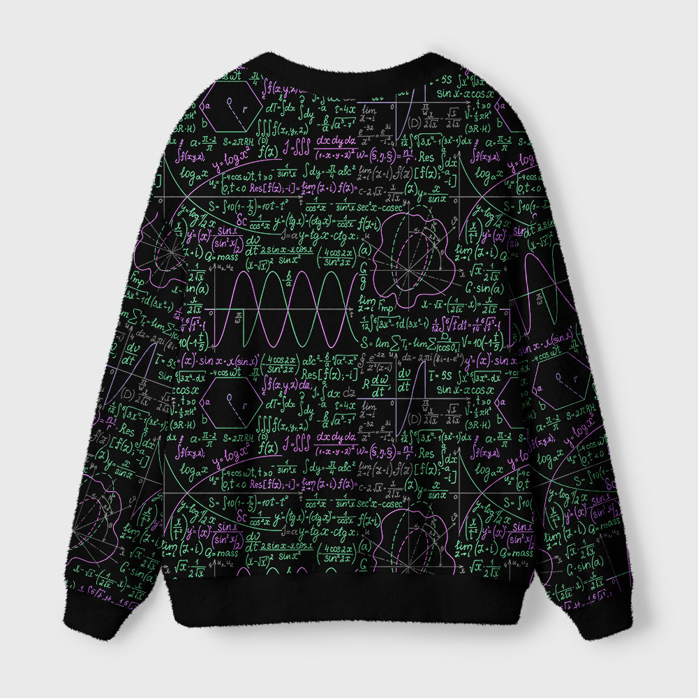 Math Function Curve Black Geek Ugly Cardigan Sweaters