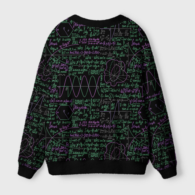 Math Function Curve Black Geek Ugly Cardigan Sweaters