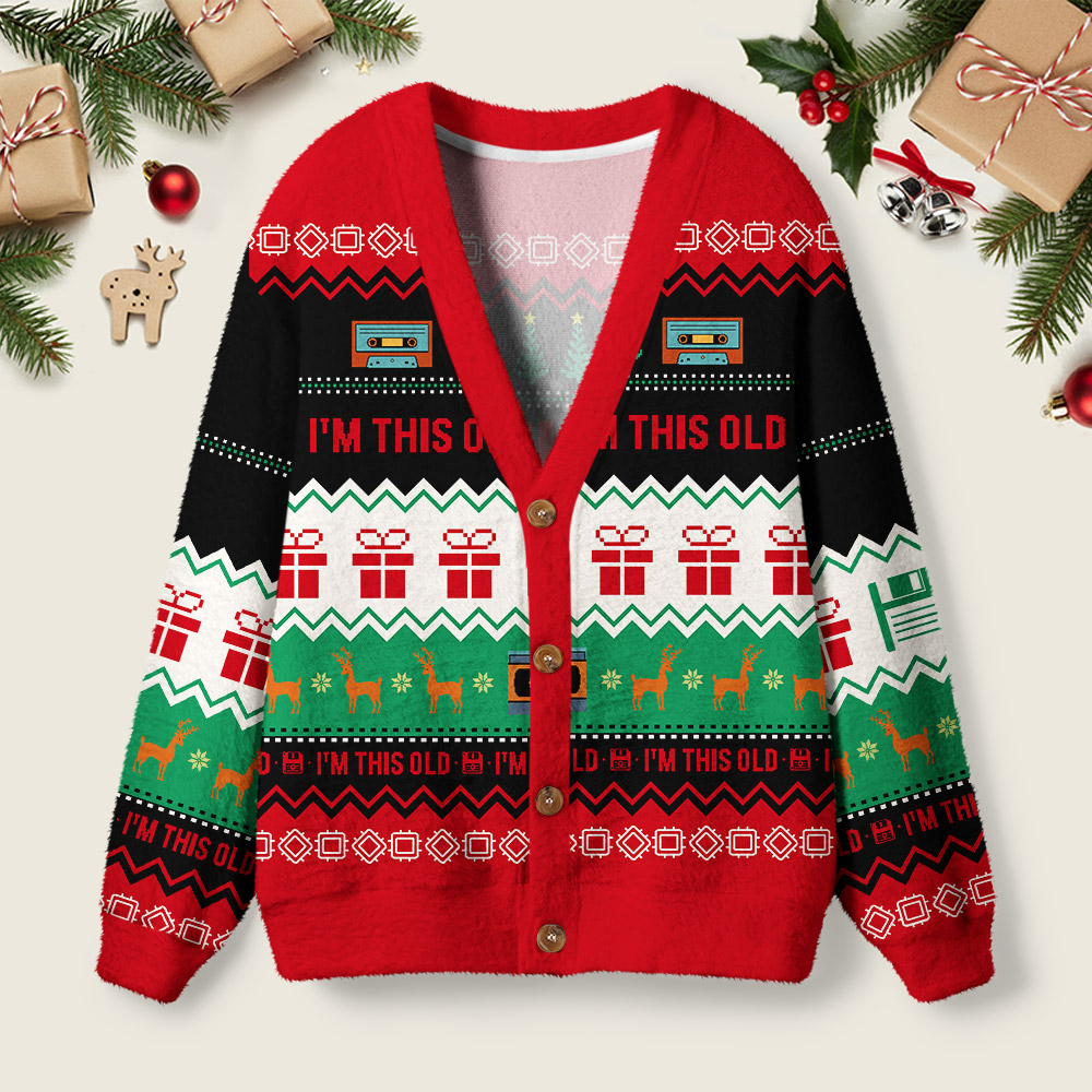 Im This Old Vintage Geek Ugly Cardigan Sweaters