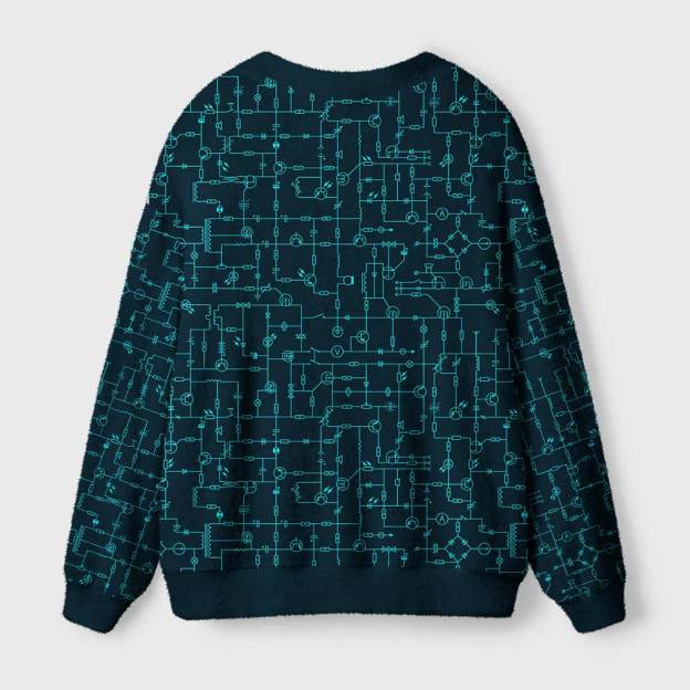 Electronic Components Arrow Dark Blue Geek Ugly Cardigan Sweaters