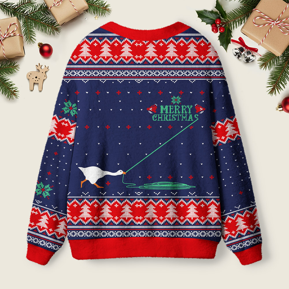 Merry Honked Christmas Funny Honk Goose Geek Ugly Cardigan Sweaters