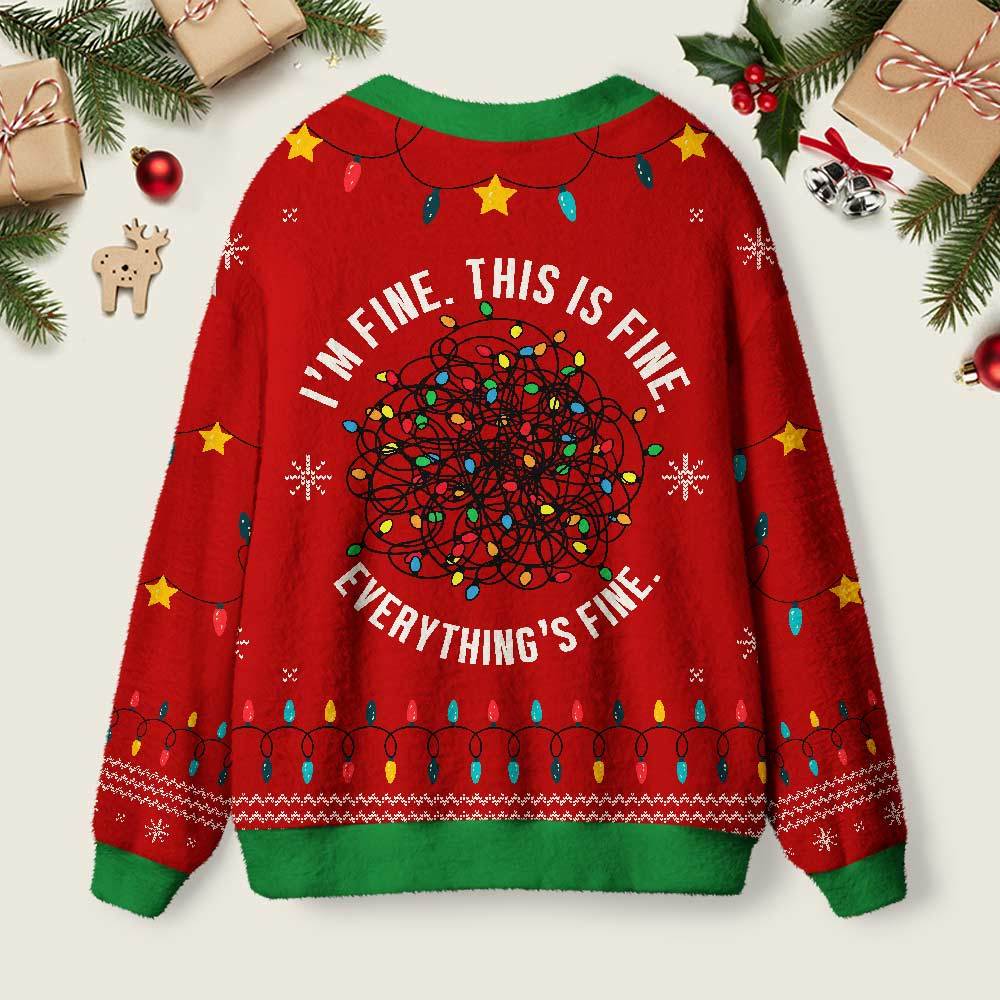 I am Fine Geek Ugly Cardigan Sweaters