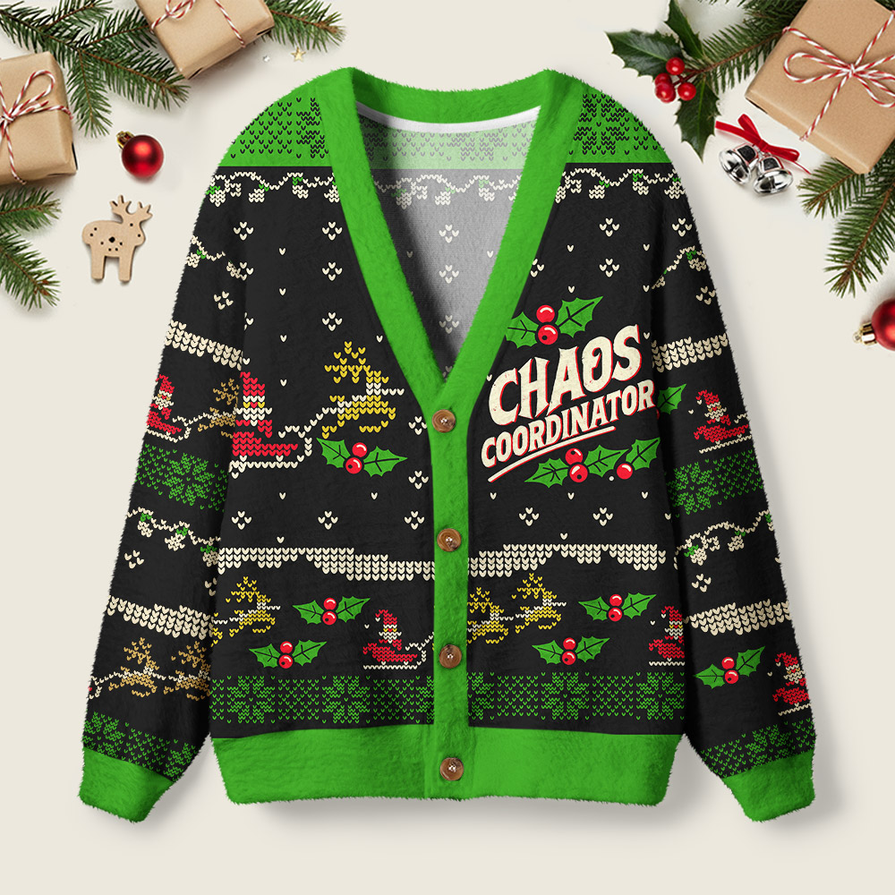 Holiday Chaos Coordinator Geek Ugly Cardigan Sweaters