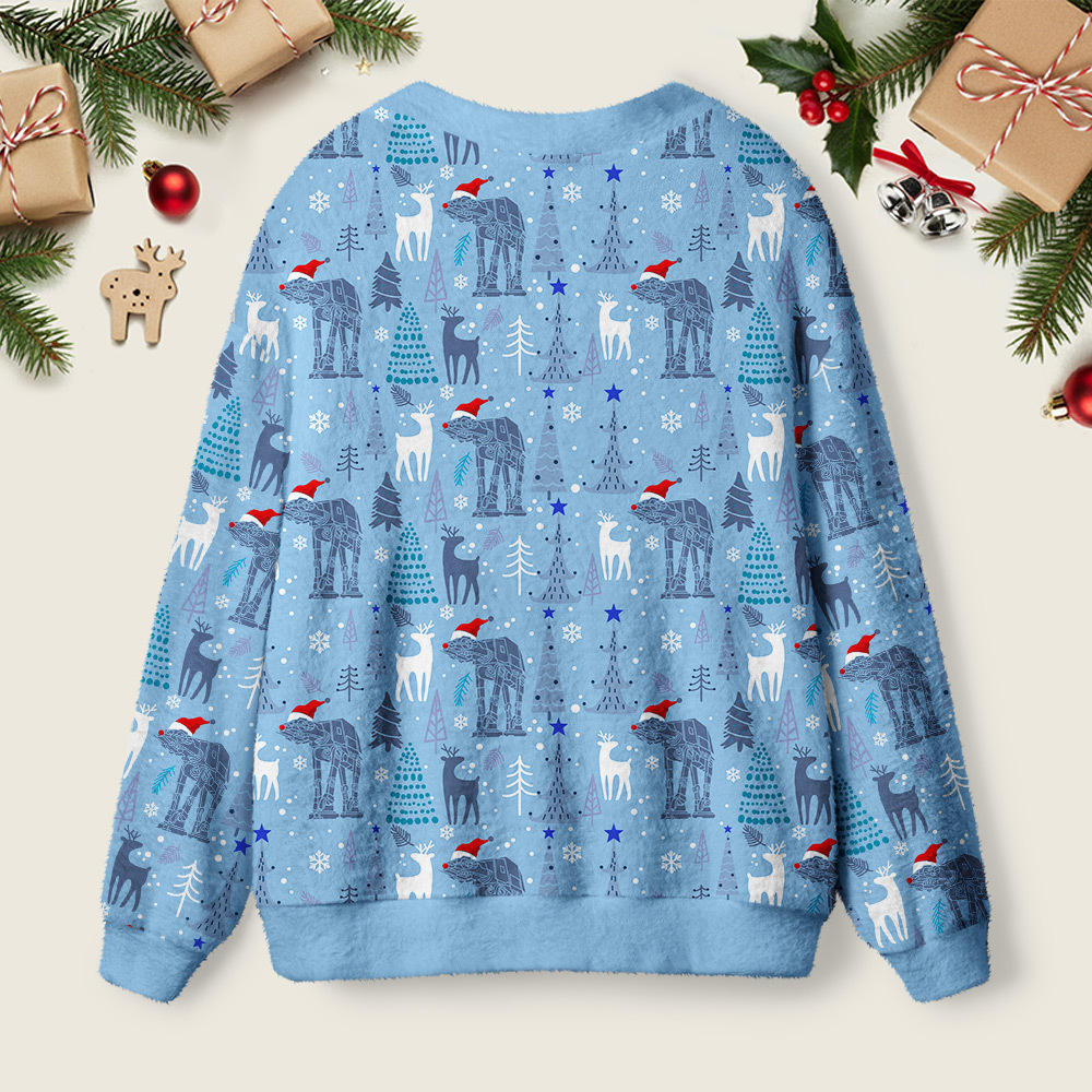Christmas Santa Hat AT-AT Geek Ugly Cardigan Sweaters