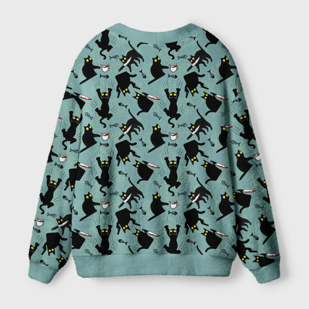 Naughty Kitten Geek Ugly Cardigan Sweaters